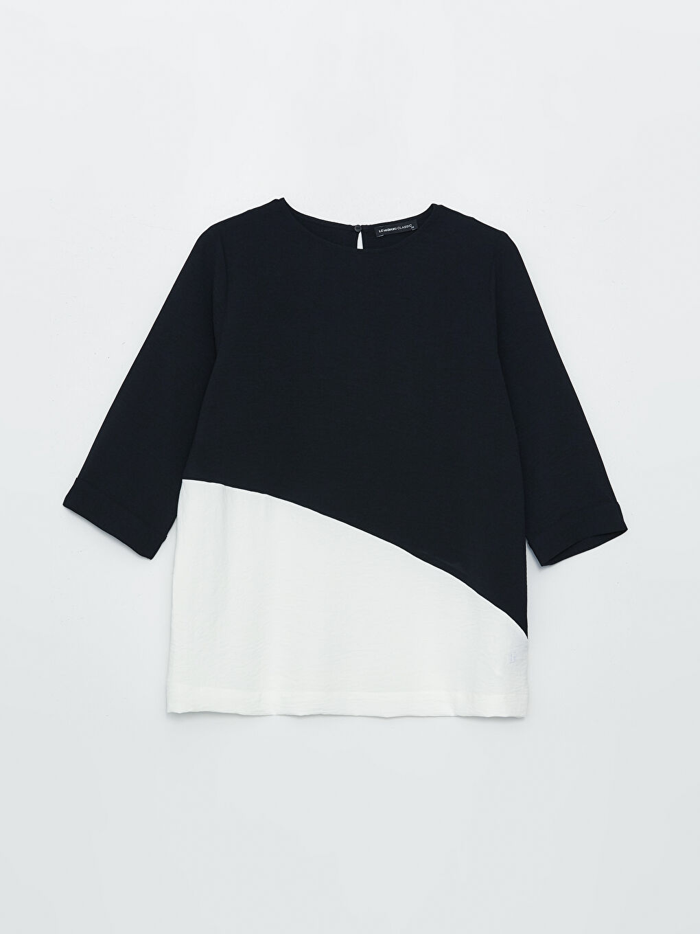 Crew Neck Color Block Women's Blouse-5