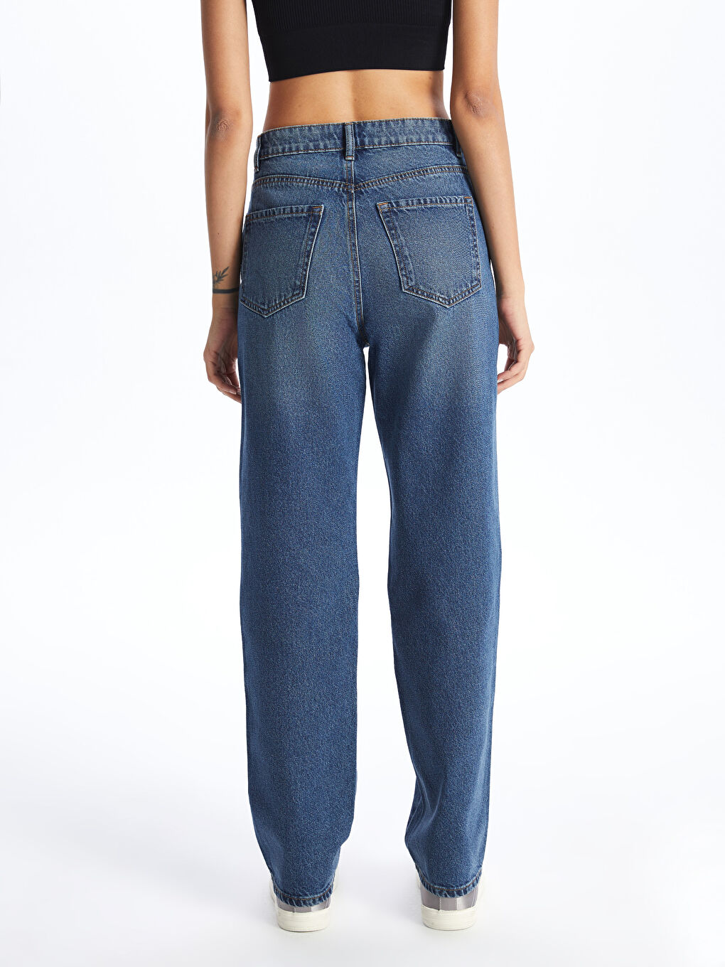 Straight Fit Ripped Detail Women's Jeans -S4AE82Z8-507