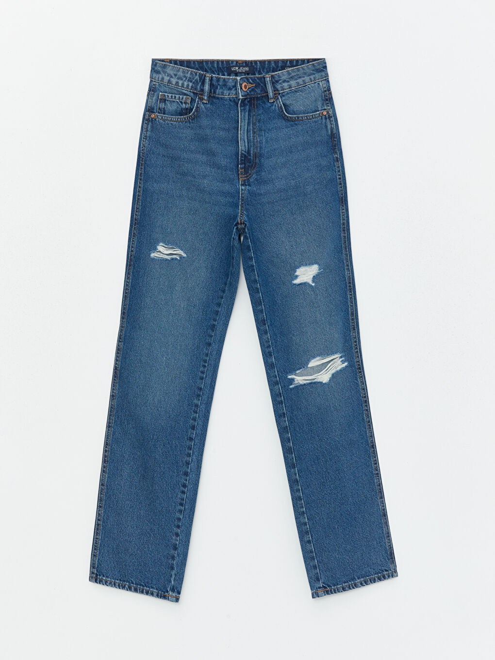 Straight Fit Ripped Detail Women's Jeans -S4AE82Z8-507
