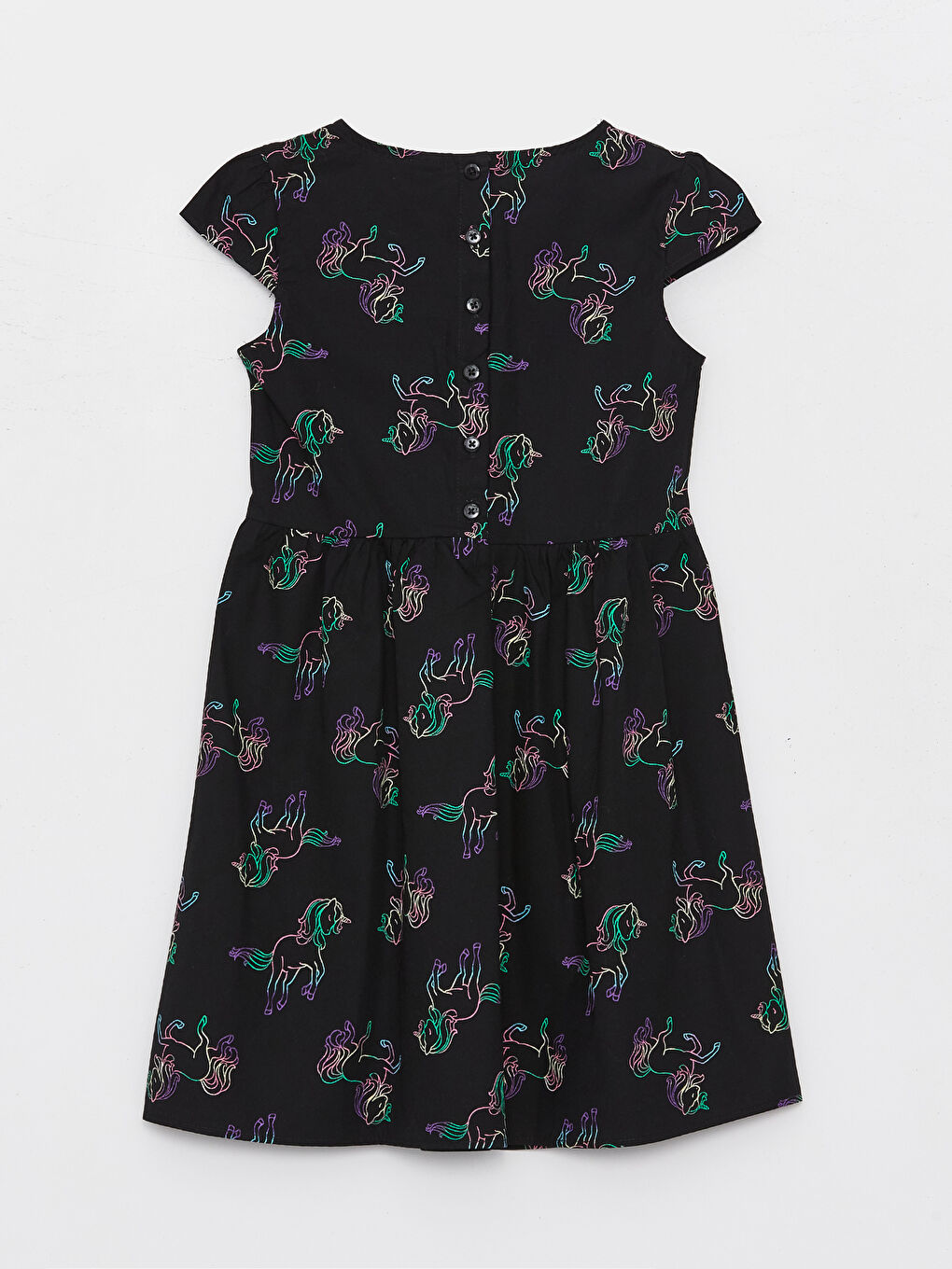 LC Waikiki Crew Neck Patterned Short Sleeve Girls' Dress -S4AE83Z4-SW5