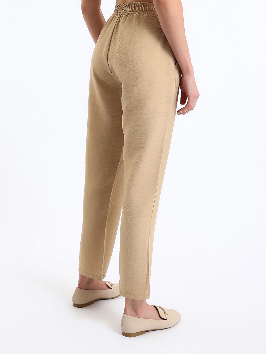 Pantalon Taille Élastiquée Coupe Décontractée pour Femmes-12