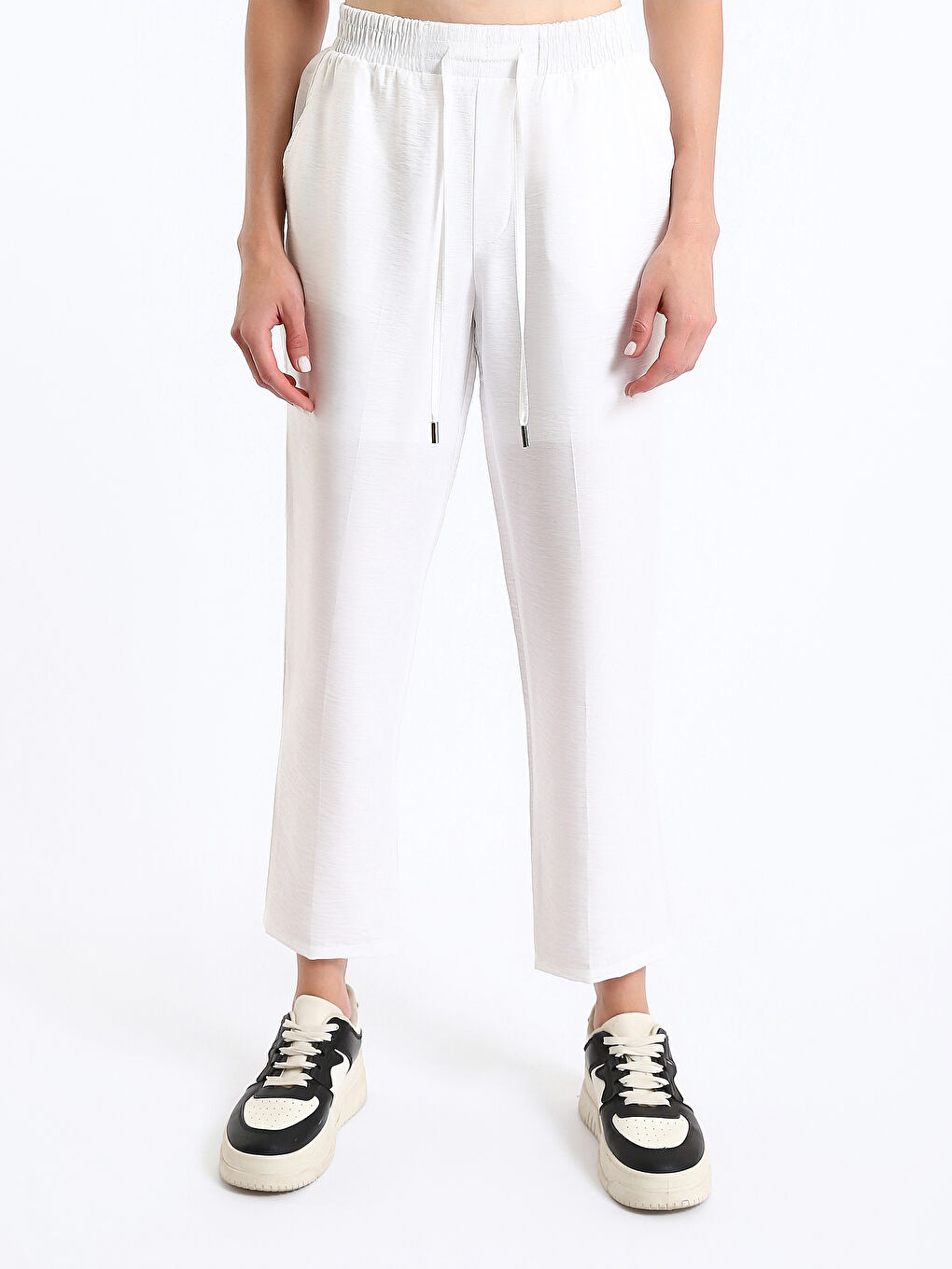 Pantalon Taille Élastiquée Coupe Décontractée pour Femmes-2