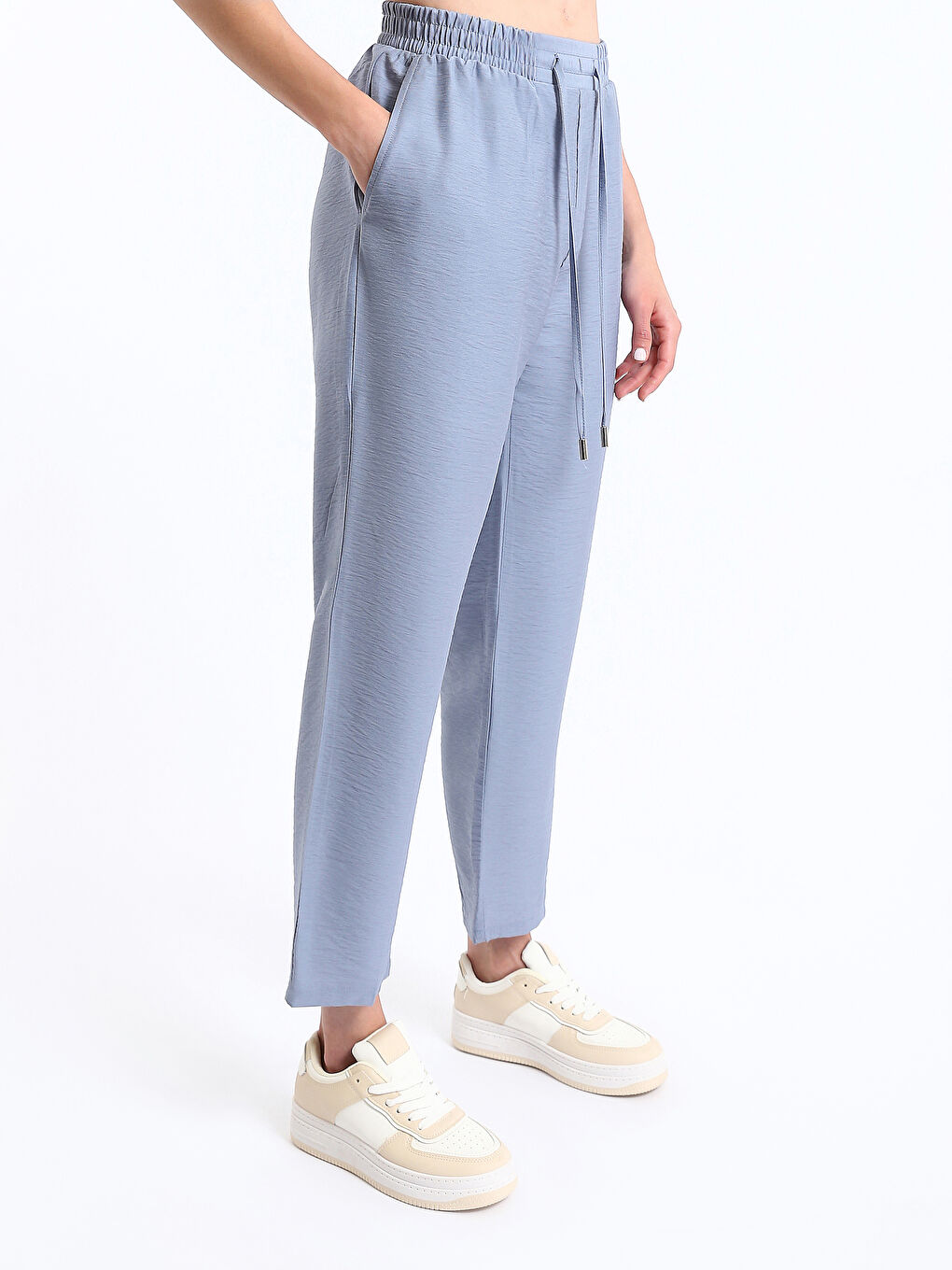 سروال نساء بقصة مريحة وخصر مطاطي-6