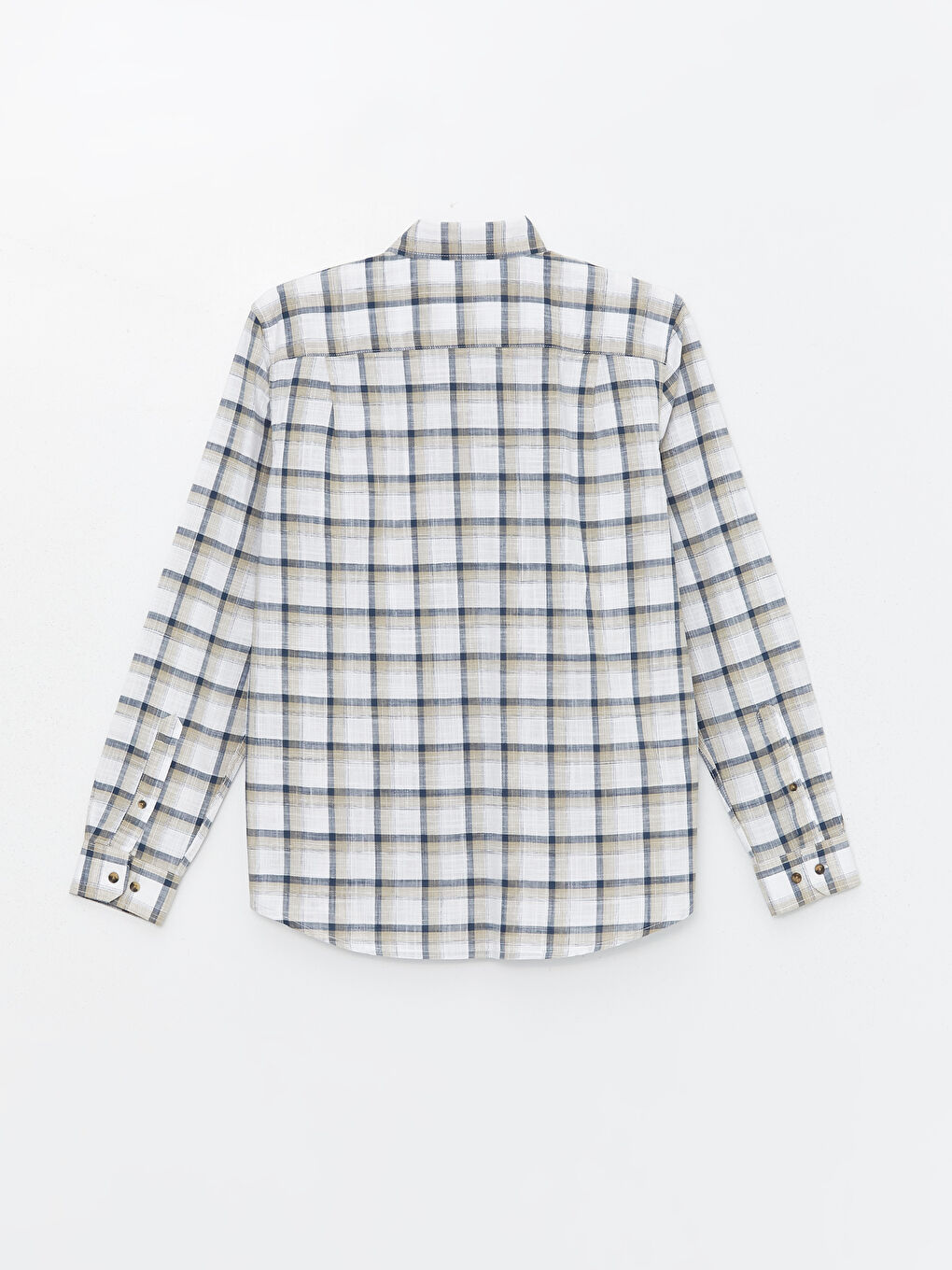 Regular Fit Long Sleeve Plaid Poplin Men's Shirt -S4AE94Z8-LKQ