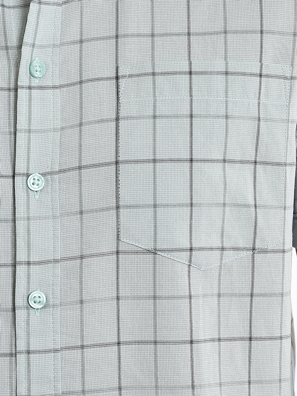 Regular Fit Short Sleeve Plaid Poplin Men's Shirt-4