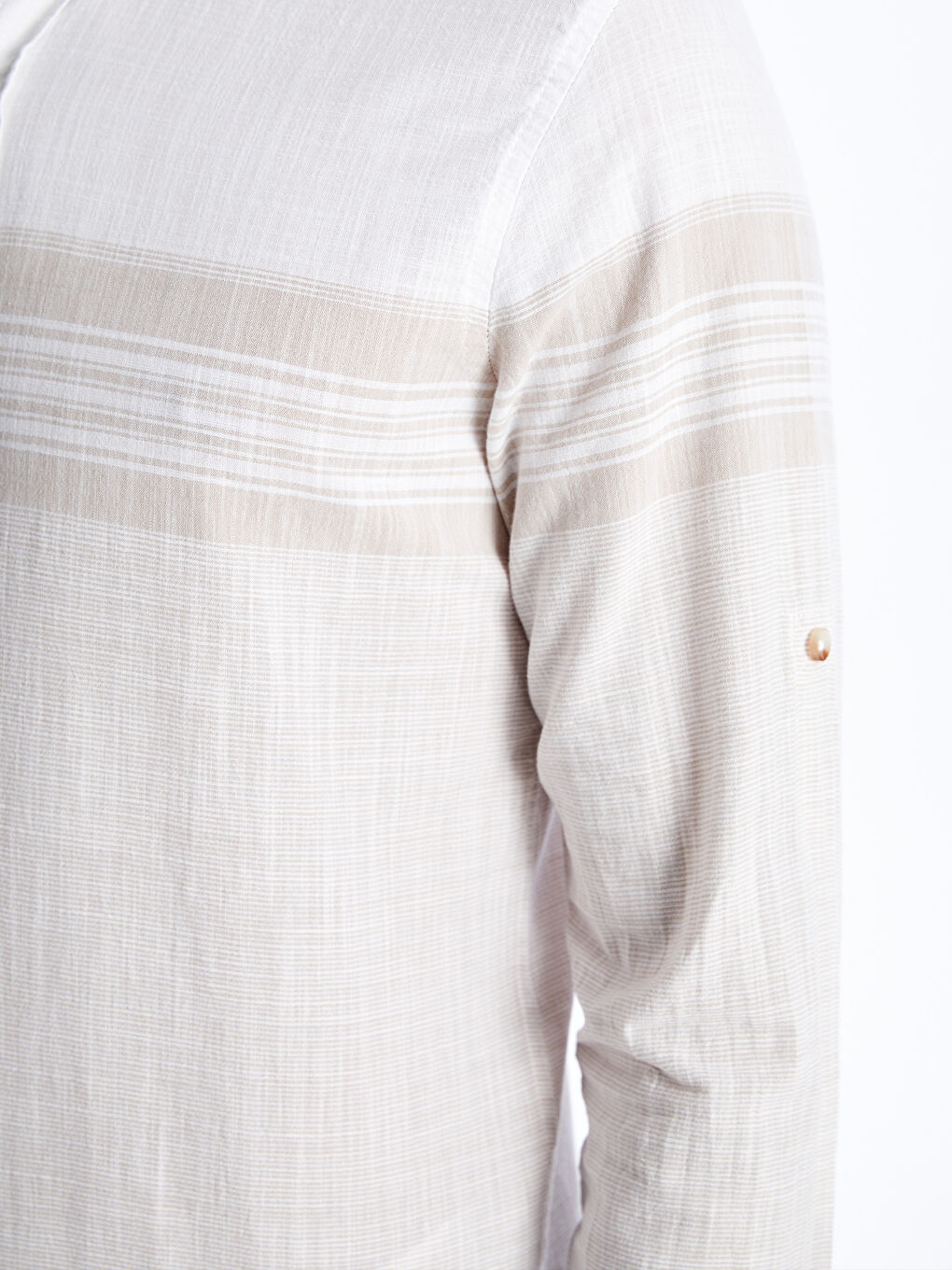 Regular Fit Long Sleeve Striped Poplin Men's Shirt -S4AF07Z8-LE8