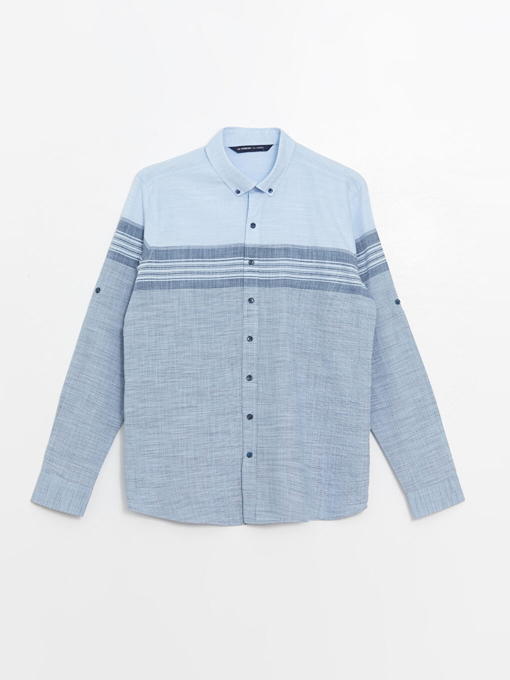 Regular Fit Long Sleeve Striped Poplin Men's Shirt -S4AF07Z8-LEN