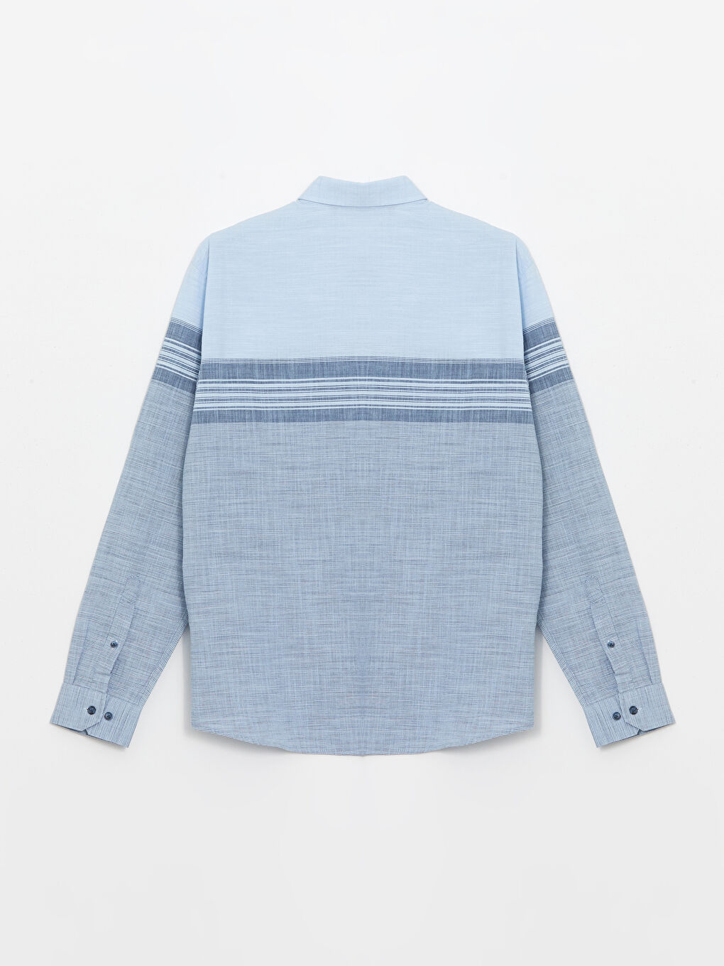 Regular Fit Long Sleeve Striped Poplin Men's Shirt -S4AF07Z8-LEN