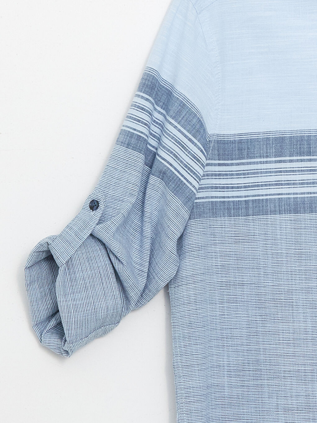 Regular Fit Long Sleeve Striped Poplin Men's Shirt -S4AF07Z8-LEN