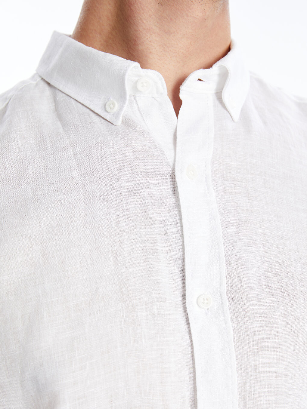 Slim Fit Long Sleeve Linen Men's Textured Shirt -S4AF15Z8-KE8