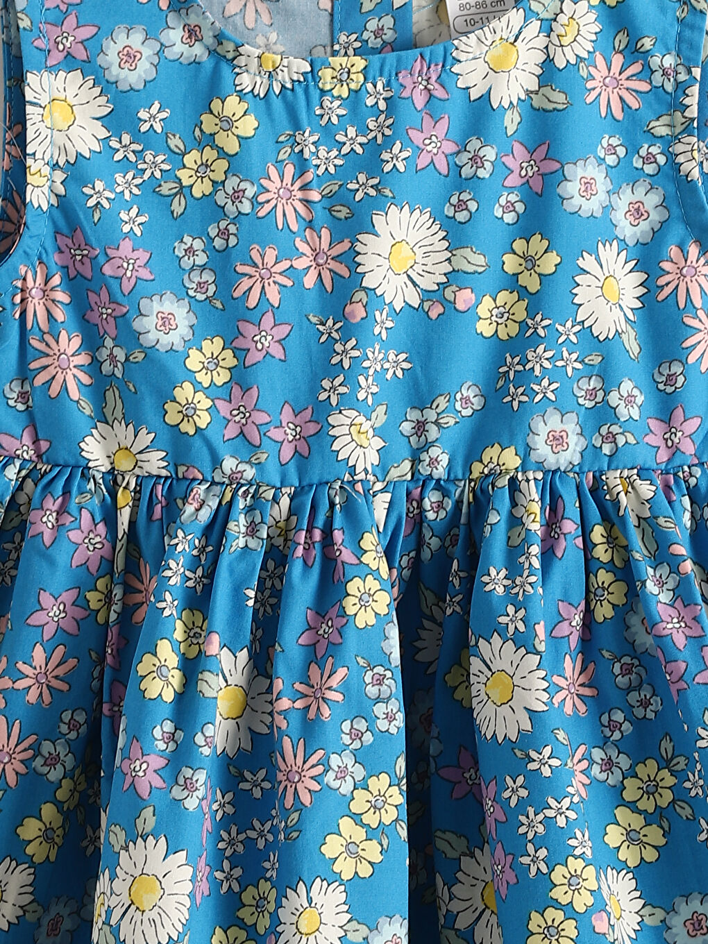 Crew Neck Floral Poplin Baby Girl Dress -S4AF24Z1-LQN