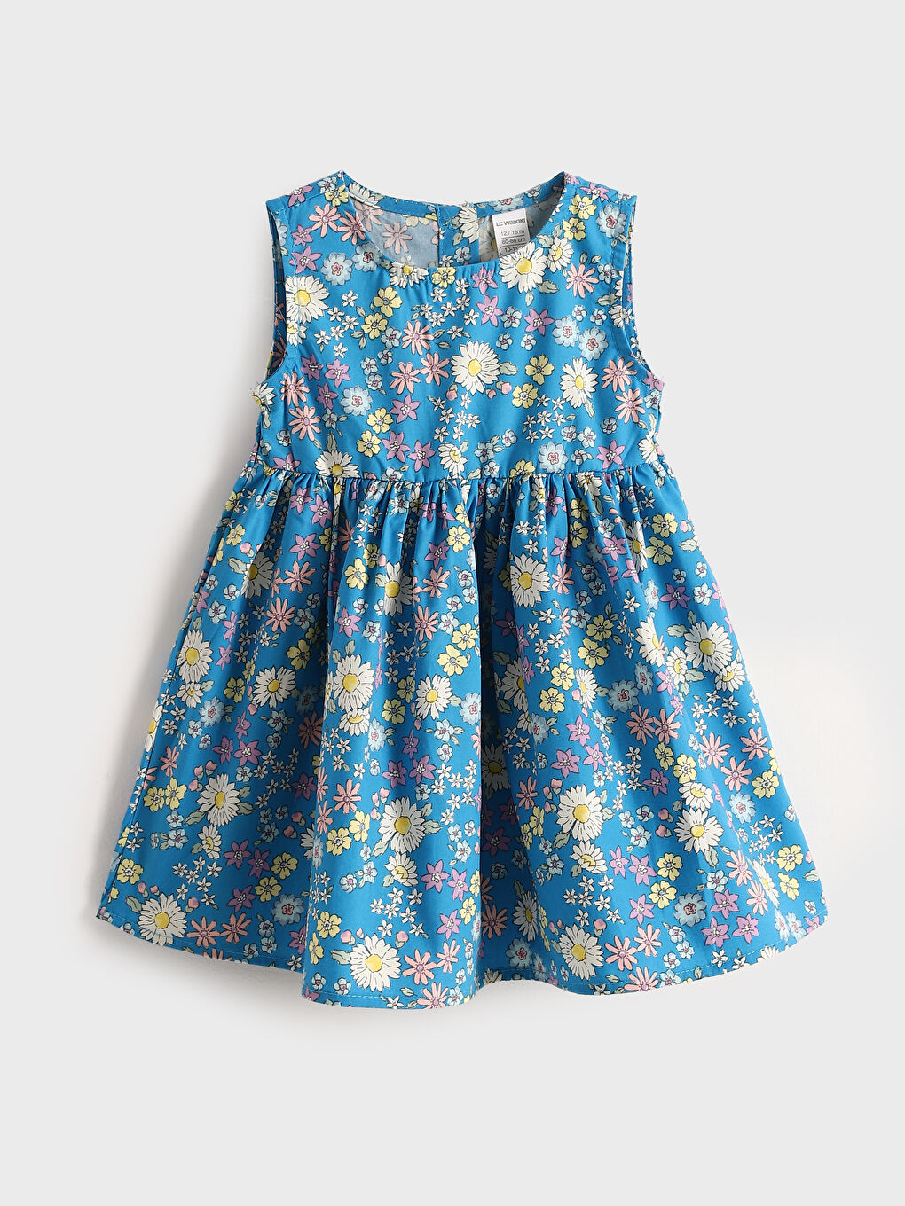 Crew Neck Floral Poplin Baby Girl Dress -S4AF24Z1-LQN