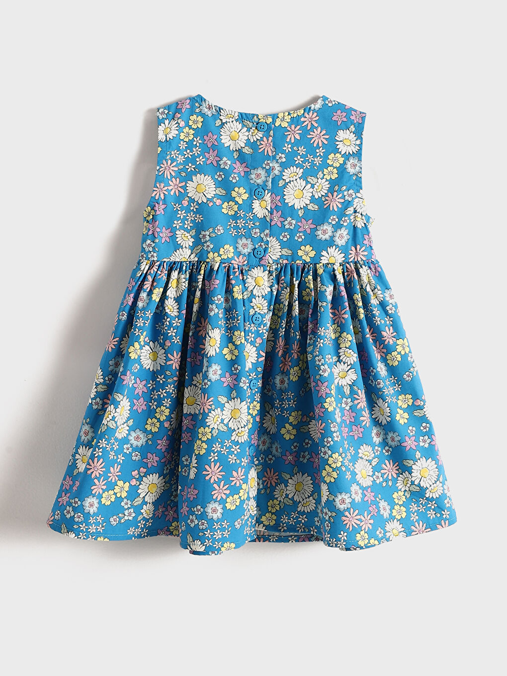 Crew Neck Floral Poplin Baby Girl Dress -S4AF24Z1-LQN