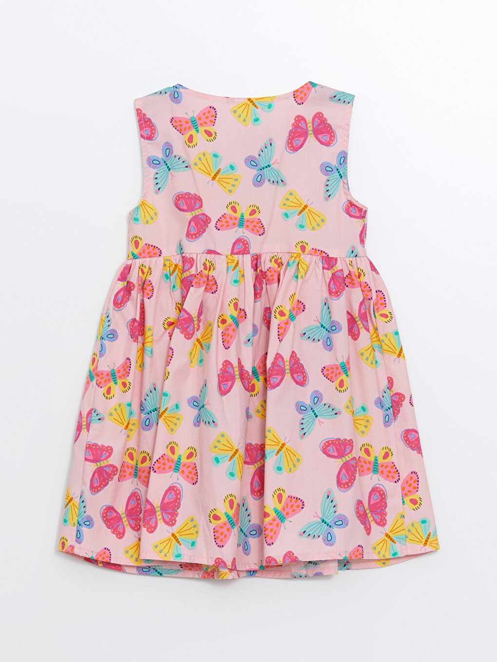 Rochie Pentru Fete Bebeluși Poplin Florală Cu Guler Rotund-2