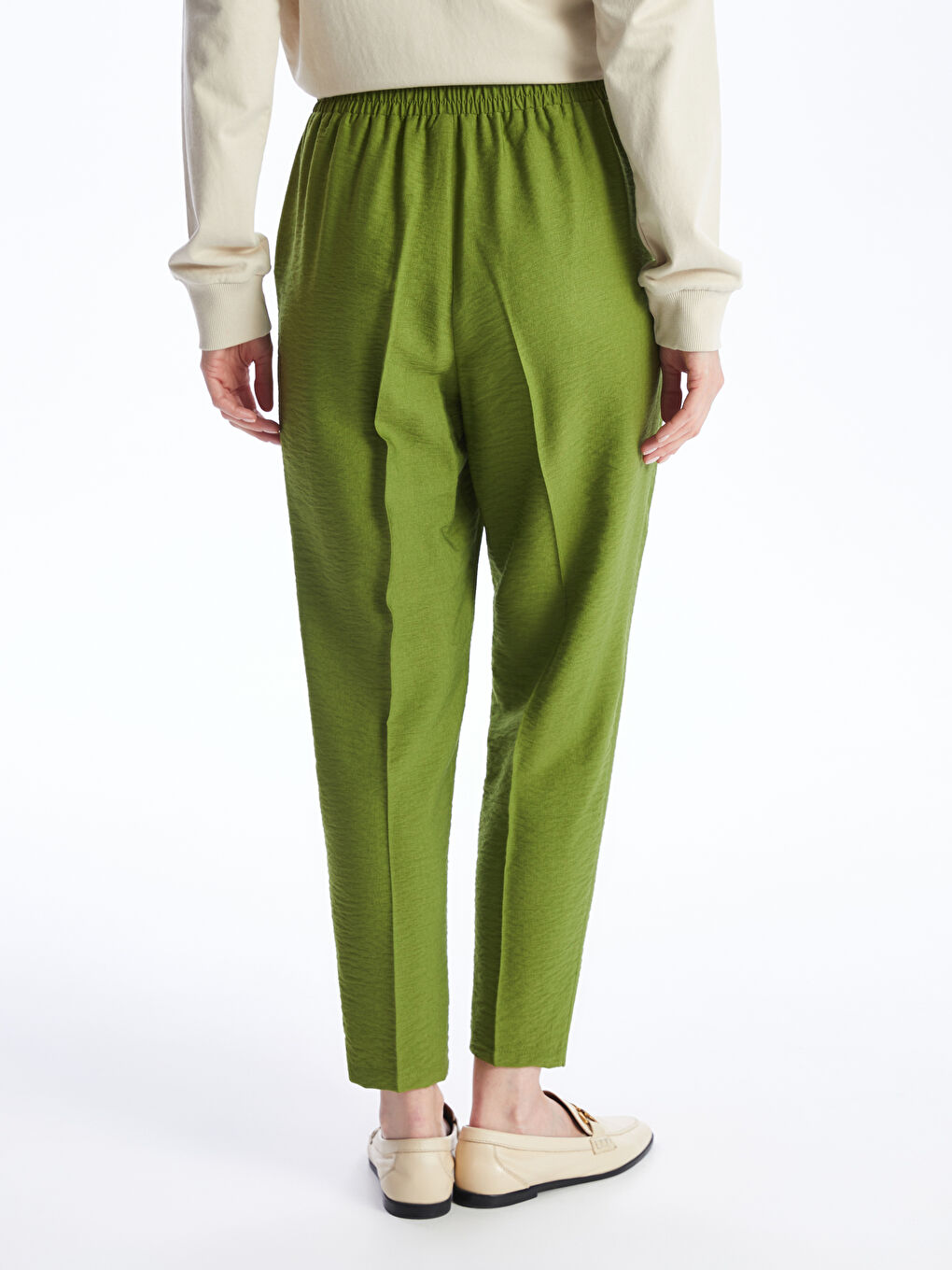 Pantalone za žene kroja šargarepe, sa elastičnim pojasom -S4AF39Z8-TNN