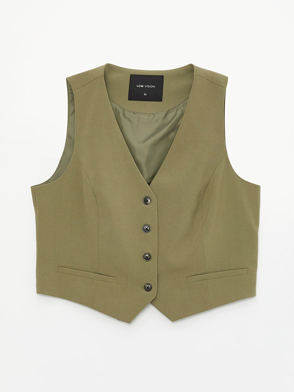 Women's V Neck Plain Classic Waistcoat -S4AF46Z8-GYA