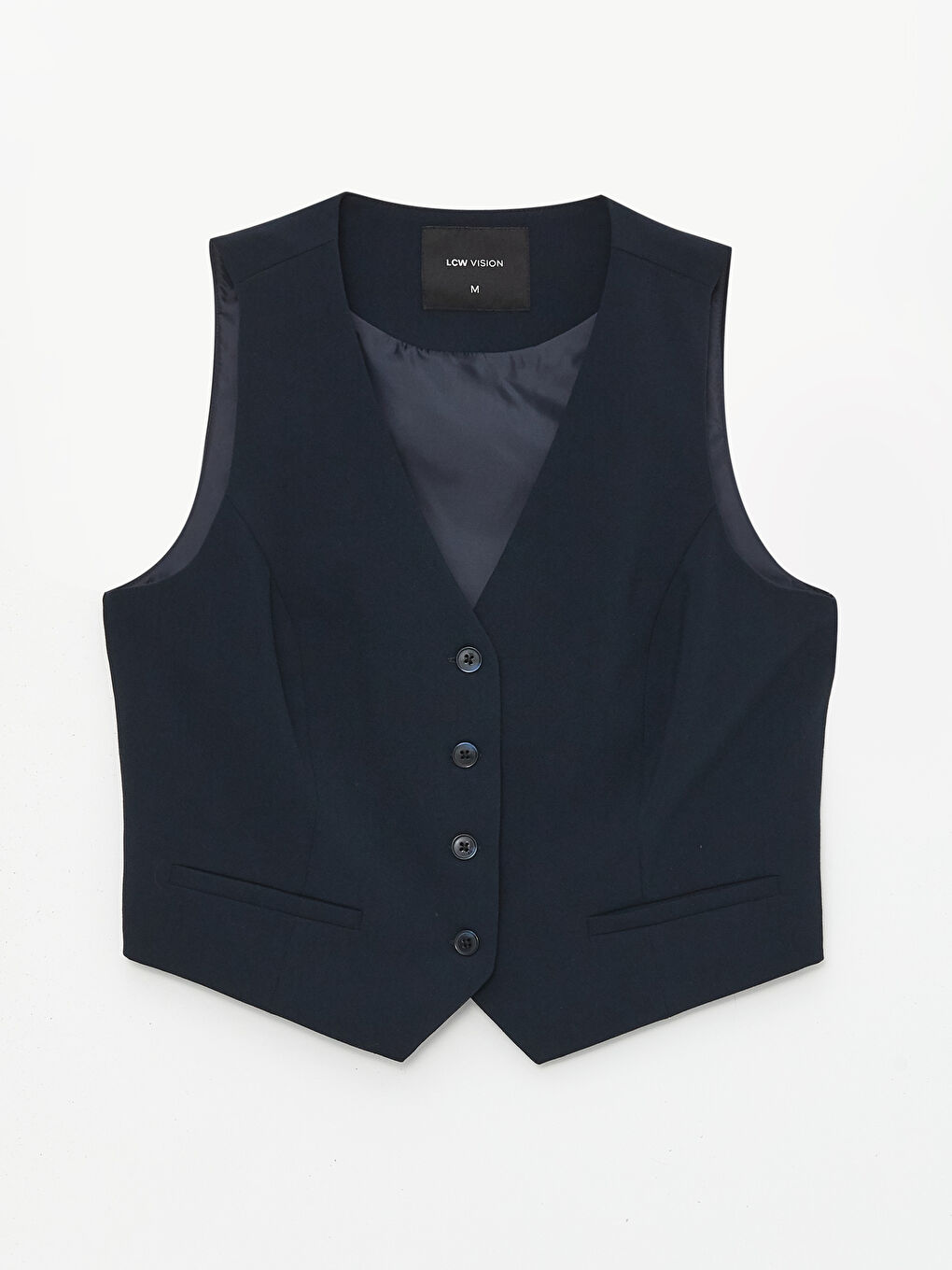 Women's V Neck Plain Classic Waistcoat -S4AF46Z8-HMQ
