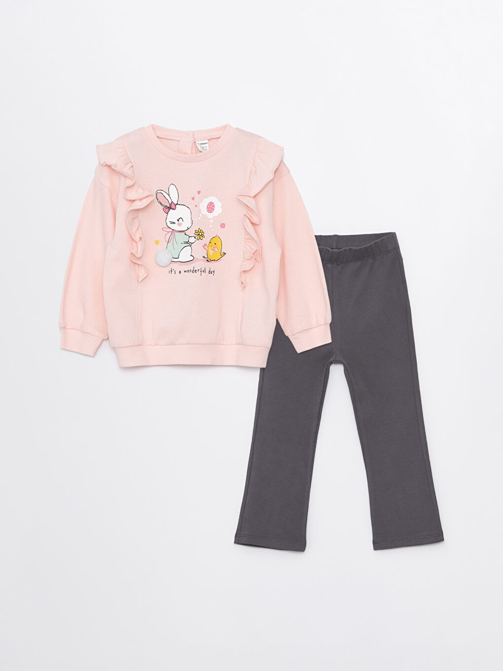Crew Neck Long Sleeve Baby Girls' Sweatshirt and Tights 2 Pack Set -S4AF49Z1-FTG