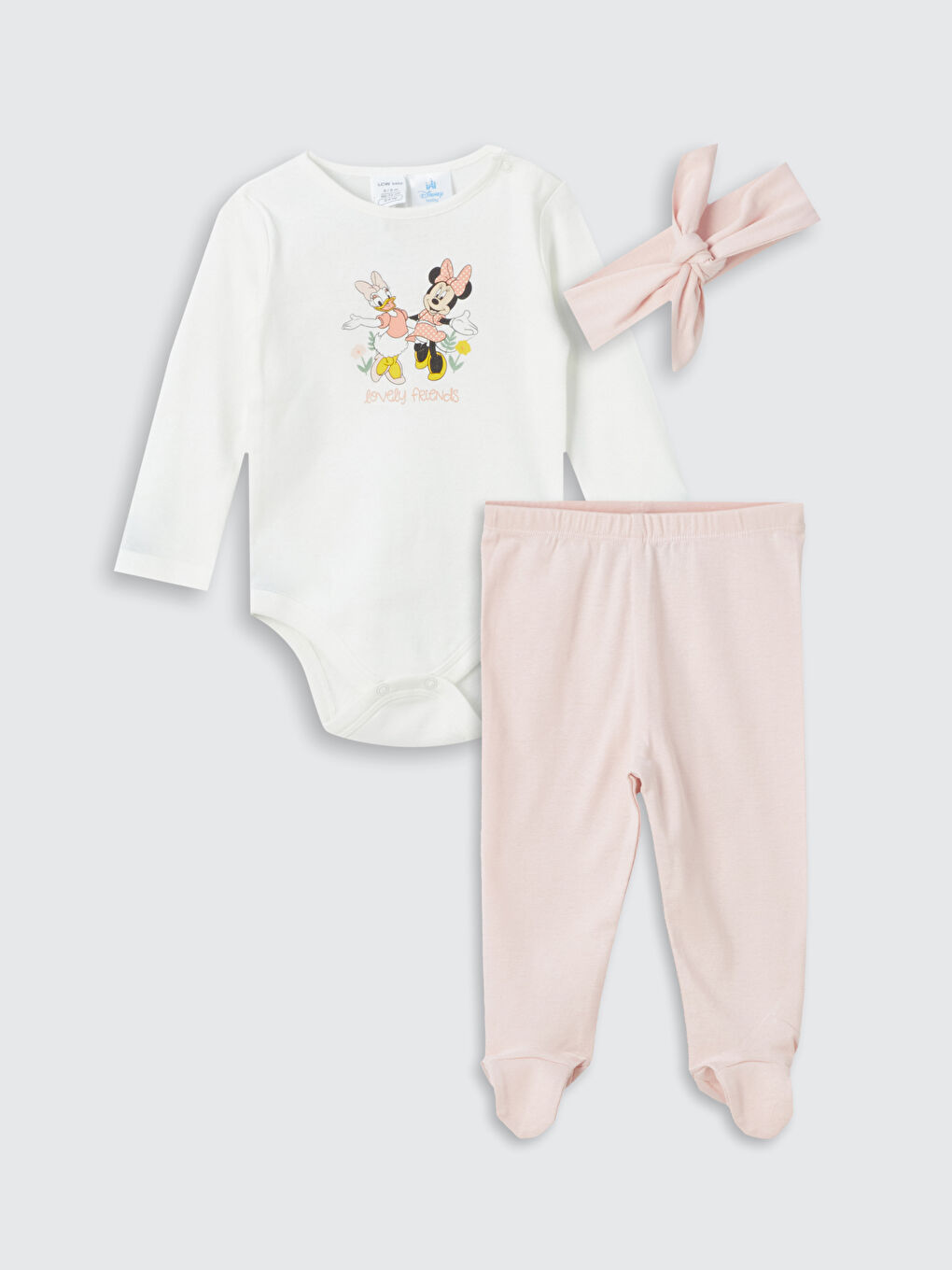 LCW baby Komplet bolničke garderobe za bebe devojčice, 3 komada (0-12 meseci sa čarapicama, 12+ meseci bez čarapica) -S4AF62Z1-FDU