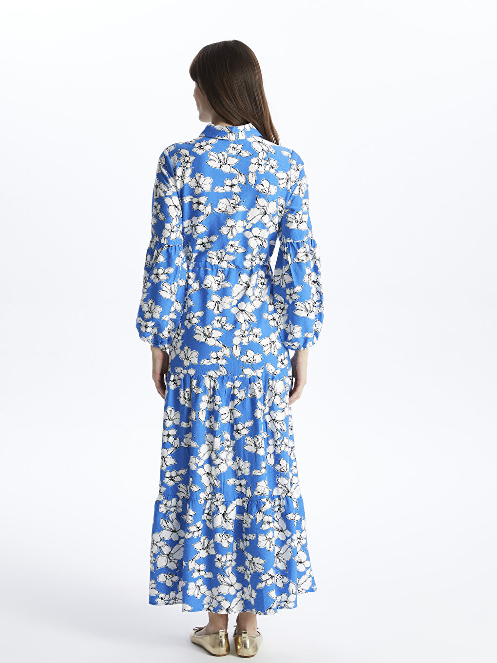 Floral Long Sleeve Women's Shirt Dress -S4AF87Z8-LQQ