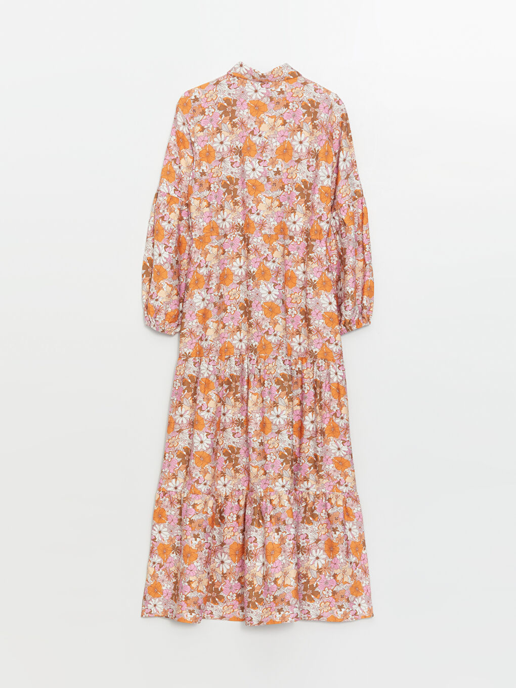 Floral Long Sleeve Women's Shirt Dress-6