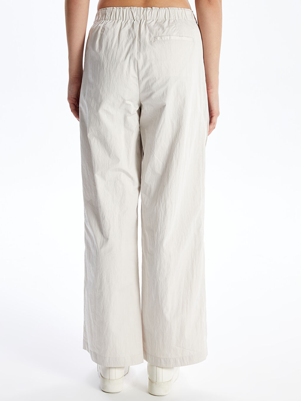Women's Elasticated Waist Plain Parachute Trousers -S4AF88Z8-VKK