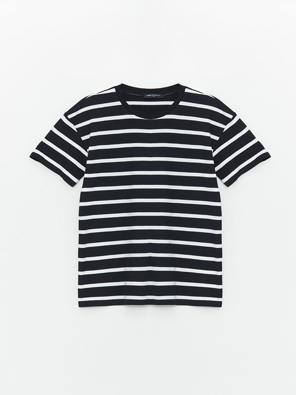 LCW Crew Neck Striped Short Sleeve Maternity T-Shirt -S4AF89Z8-LJX