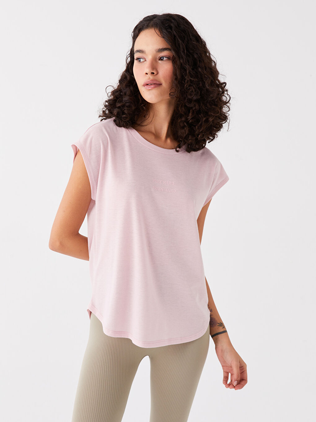 Crew Neck Printed Short Sleeve Women's T-shirt -S4AF91Z8-VEF