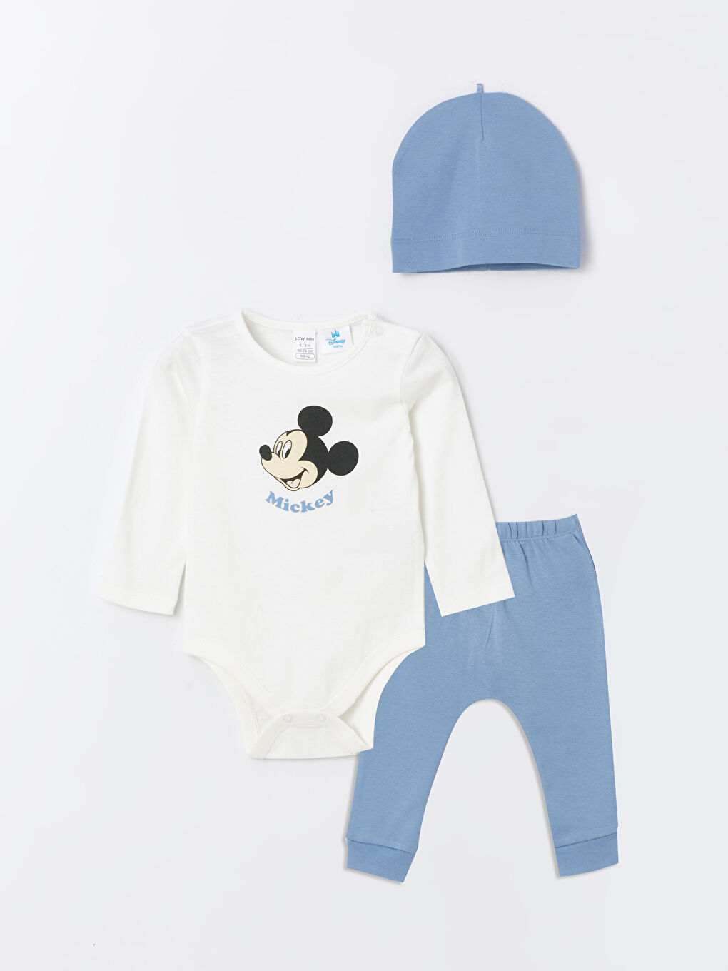 Crew Neck Long Sleeve Mickey Mouse Printed Baby Boys' 3-Pack -S4AG28Z1-FDU