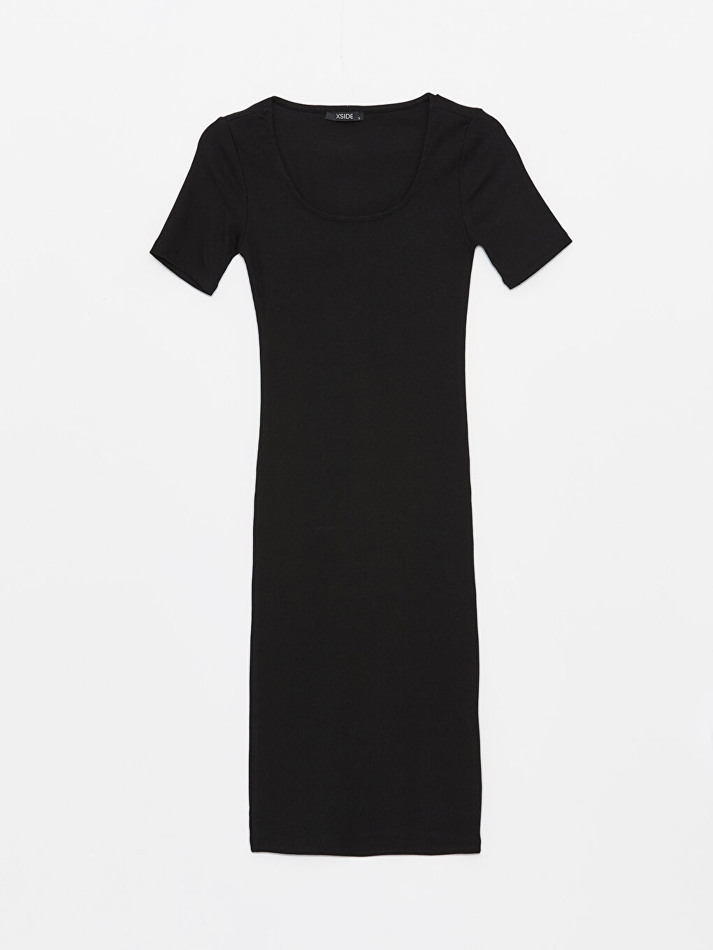 XSIDE U Neck Plain Short Sleeve Women's Bodycon Dress -S4AG33Z8-CVL