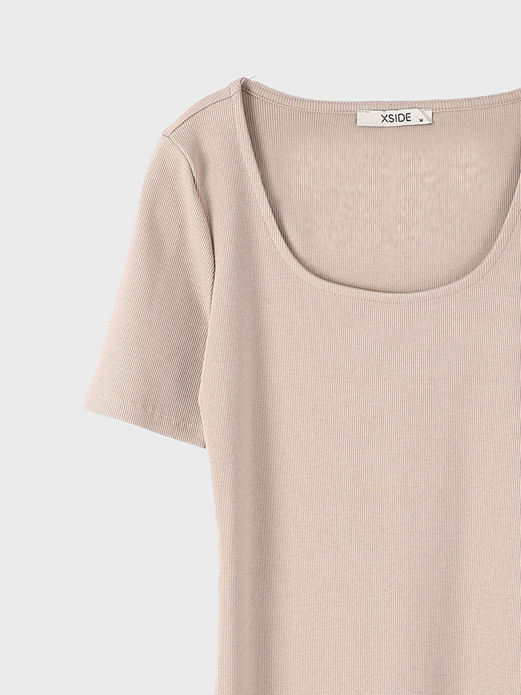 فستان ضيّق على الجسم بياقة على شكل حرف U سادة بأكمام قصيرة للسيدات-3