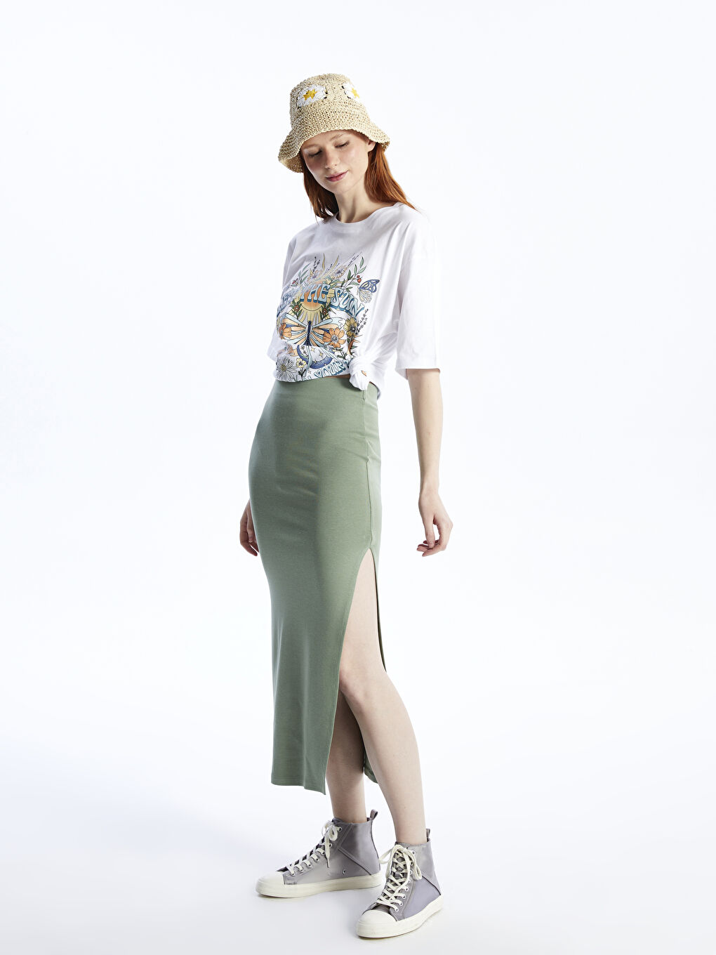 Women's Extra Tight Fit Straight Skirt -S4AG34Z8-GX7
