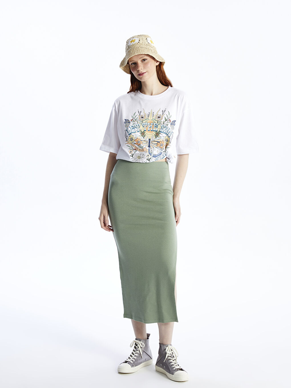 Women's Extra Tight Fit Straight Skirt -S4AG34Z8-GX7