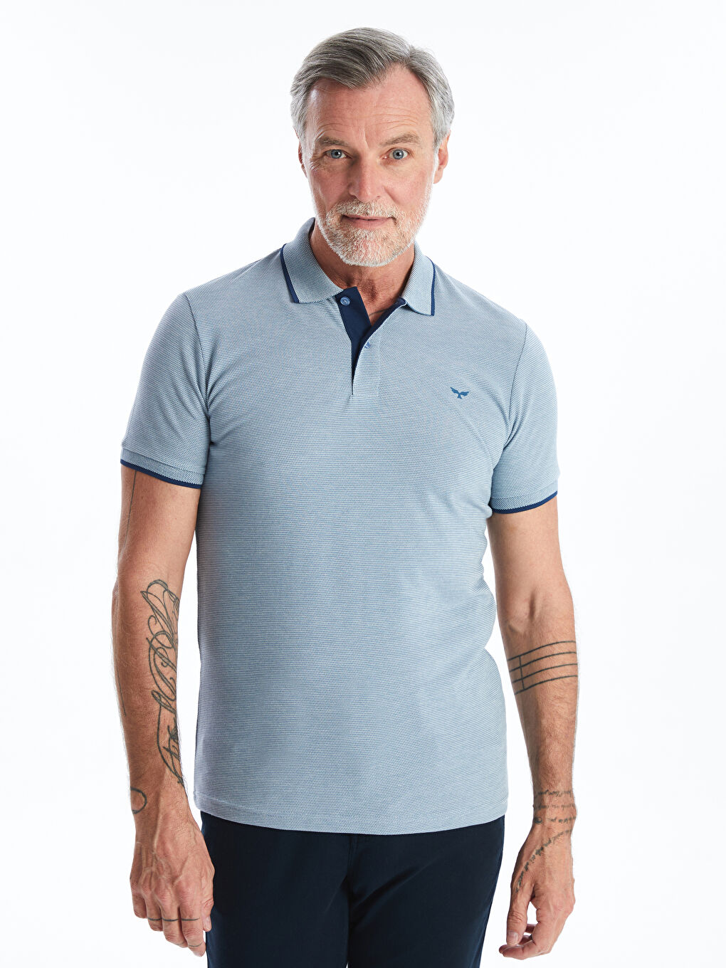 Polo Neck Short Sleeve Embroidered Men's T-Shirt -S4AG38Z8-MHY