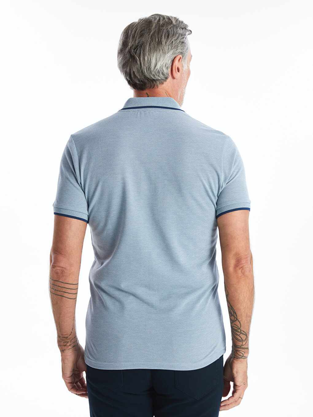 Polo Neck Short Sleeve Embroidered Men's T-Shirt -S4AG38Z8-MHY