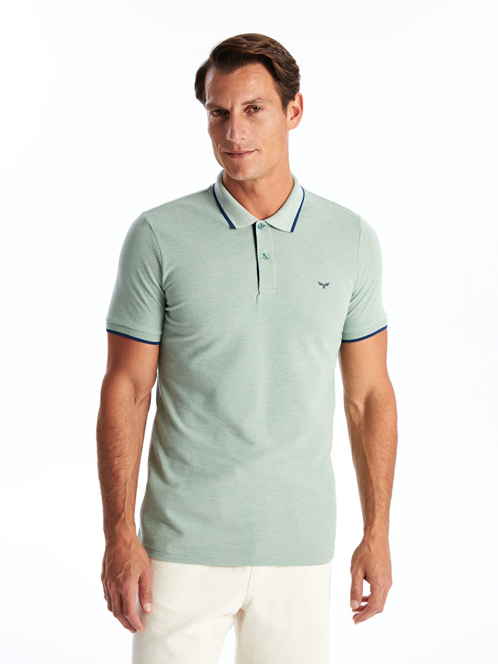 LCWAIKIKI Classic Polo Neck Short Sleeve Embroidered Men's T-Shirt -S4AG38Z8-MKD