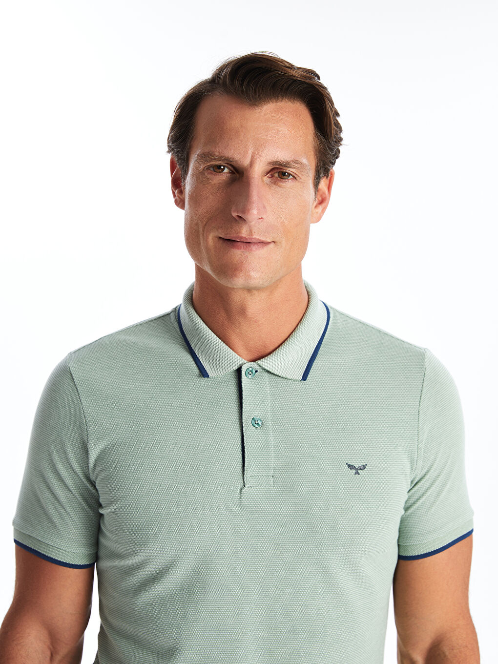 LCWAIKIKI Classic Polo Neck Short Sleeve Embroidered Men's T-Shirt -S4AG38Z8-MKD