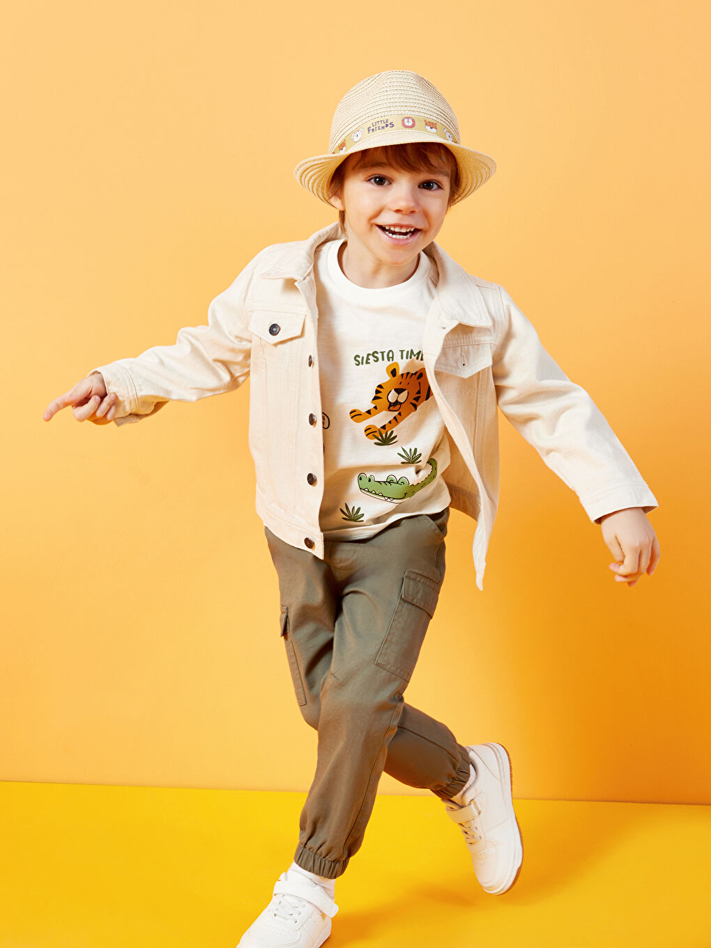 Crew Neck Long Sleeve Printed Baby Boys' T-Shirt -S4AG63Z1-R9J