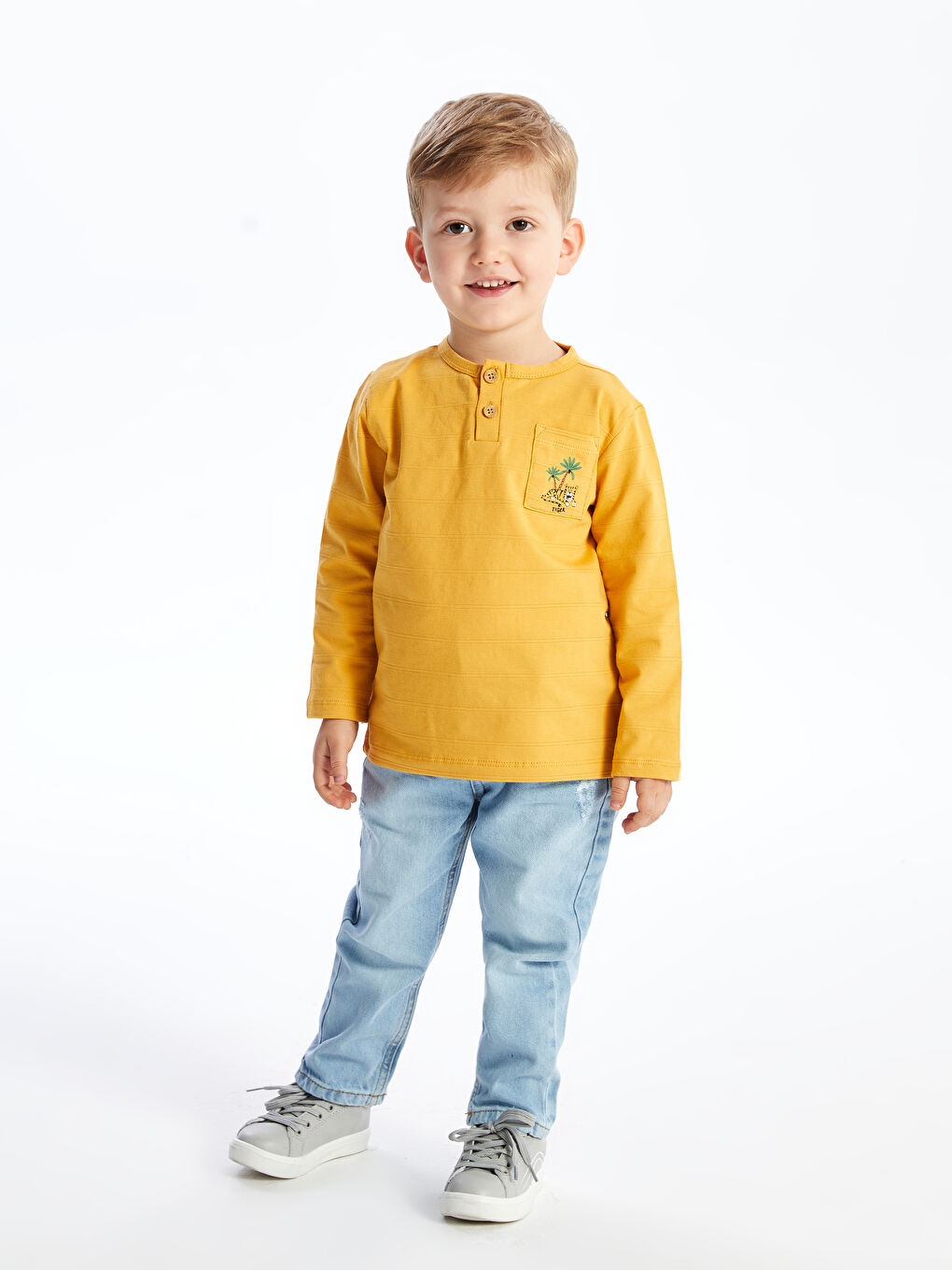 Crew Neck Long Sleeve Baby Boy T-shirt -S4AG65Z1-GBW