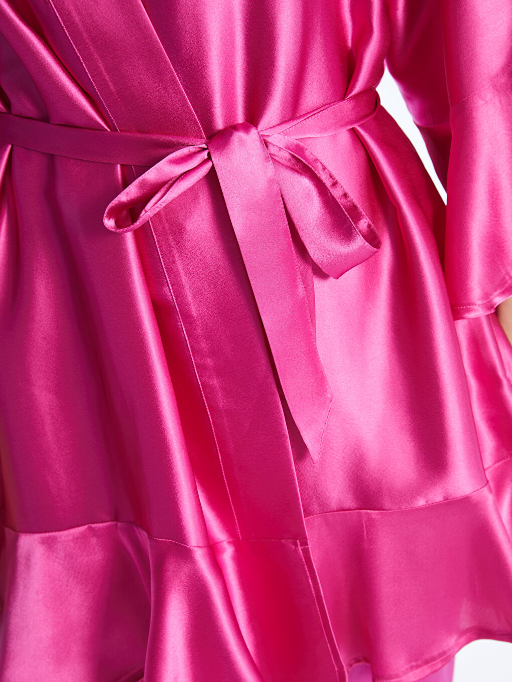 Shawl Collar Plain Satin Women's Robe -S4AG89Z8-GWX