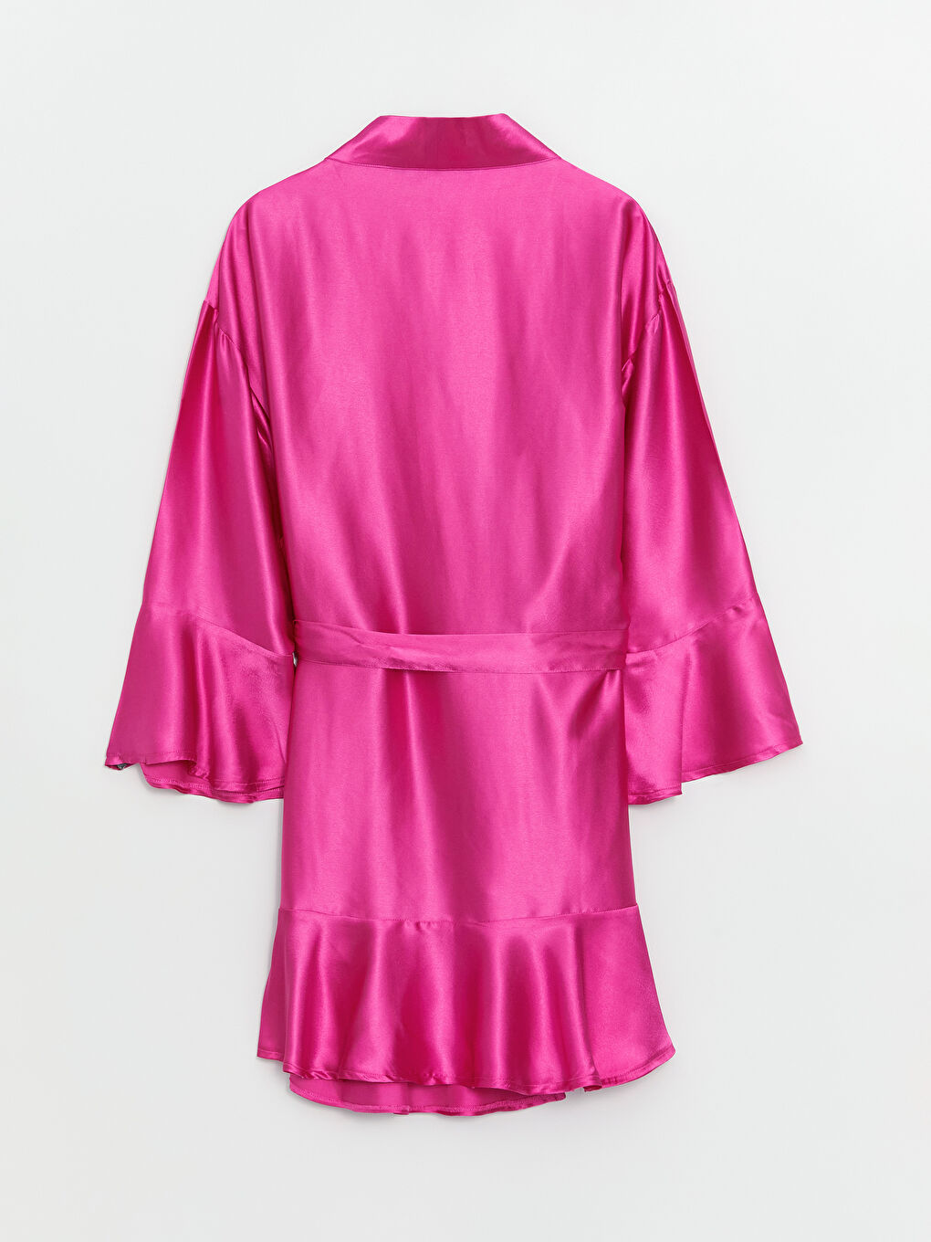 Shawl Collar Plain Satin Women's Robe -S4AG89Z8-GWX