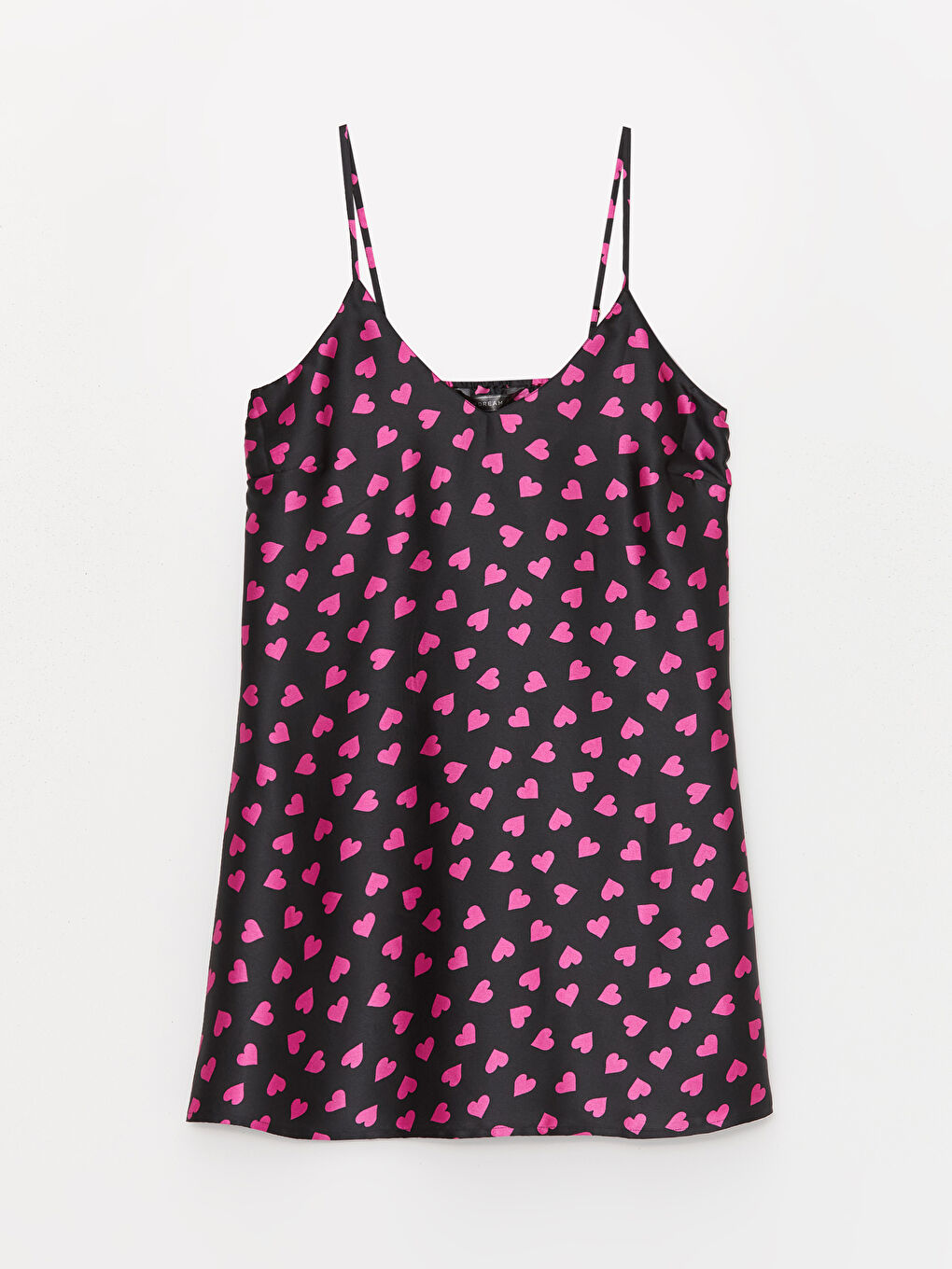 V Neck Patterned Strappy Satin Women's Fancy Nightdress -S4AG90Z8-LQJ