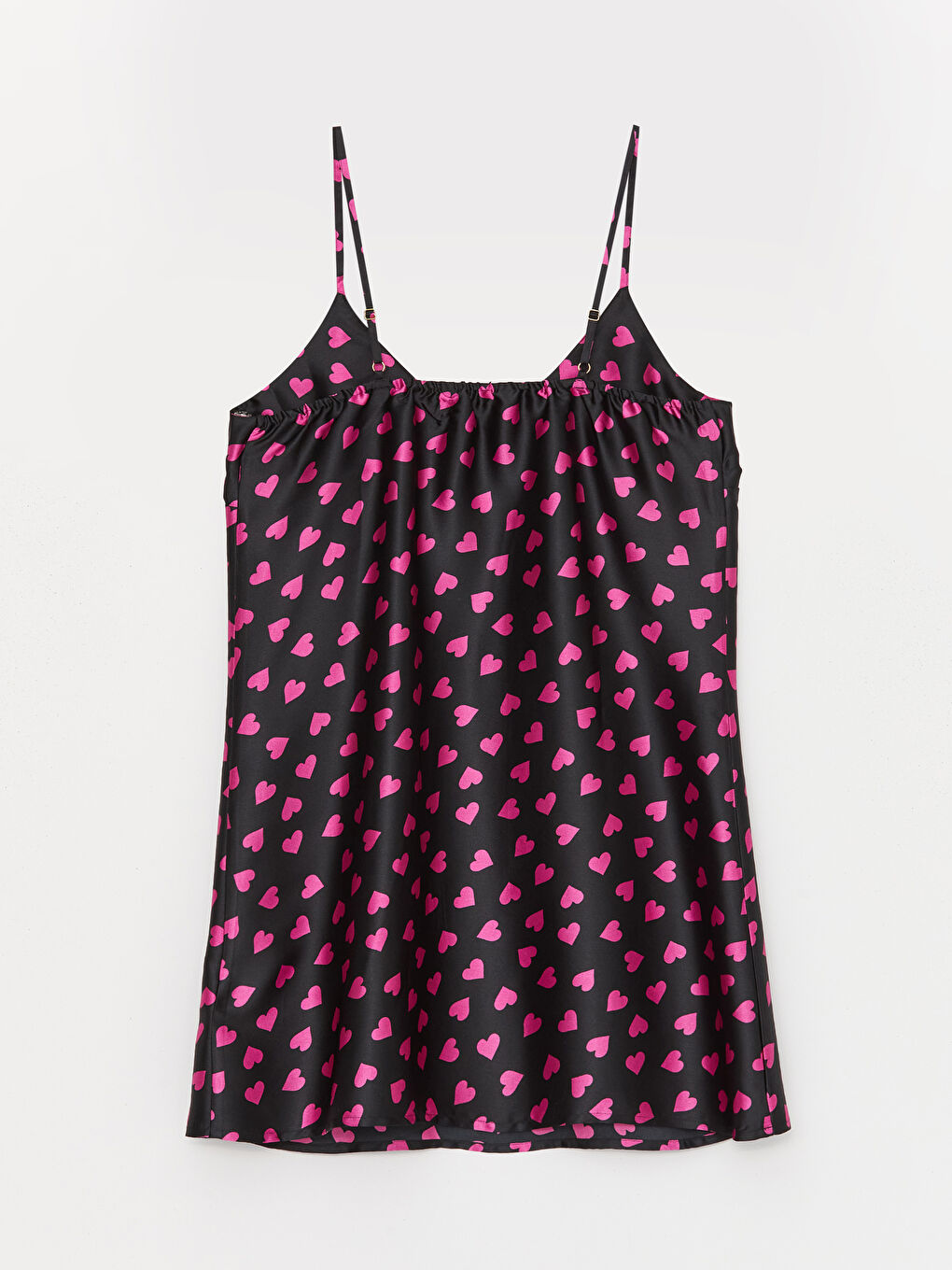 V Neck Patterned Strappy Satin Women's Fancy Nightdress -S4AG90Z8-LQJ