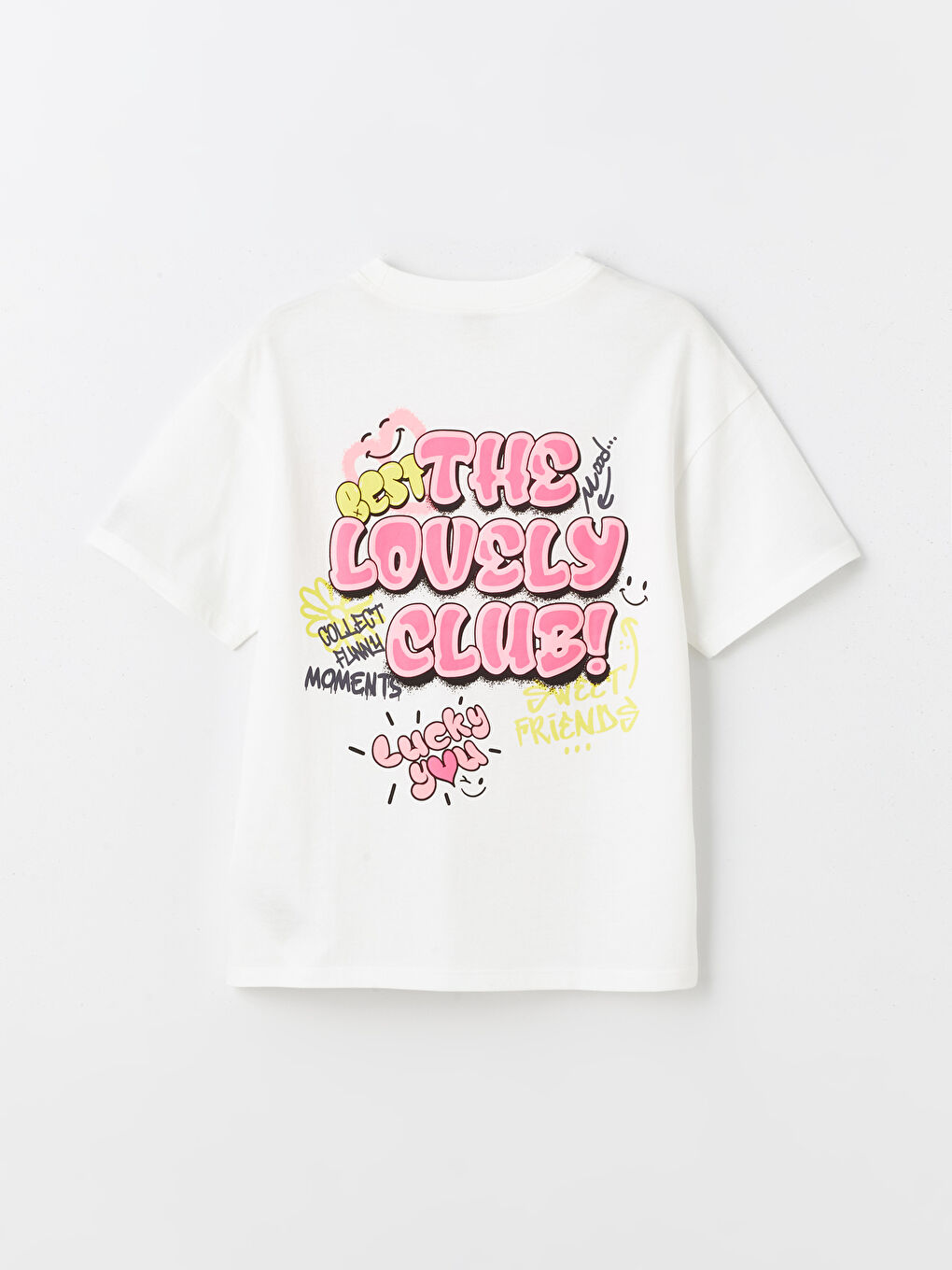 Crew Neck Printed Short Sleeve Girls' T-Shirt-1