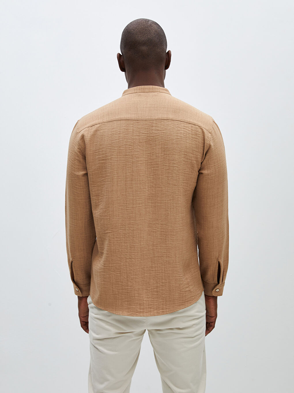 Ерлерге арналған ұзын жеңді текстуралы жейде-5