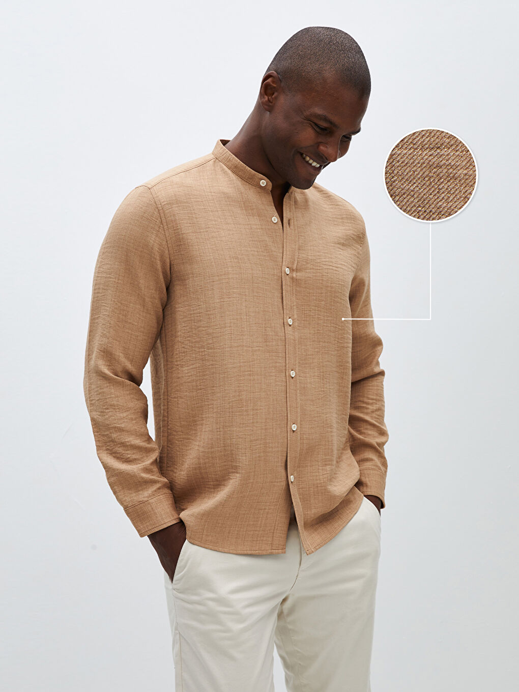 Ерлерге арналған ұзын жеңді текстуралы жейде-1