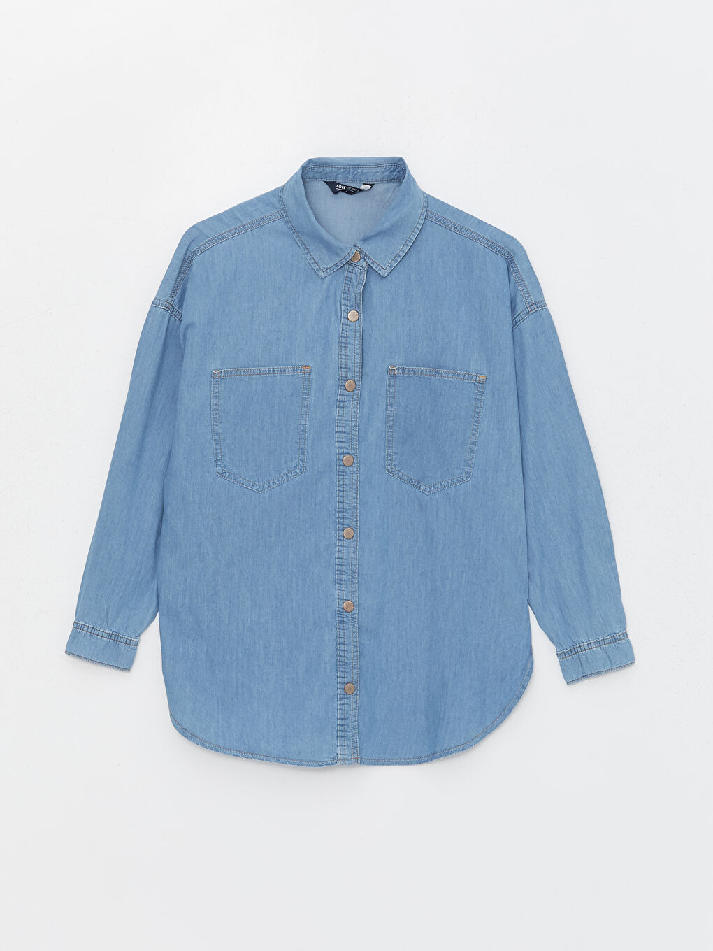 Straight Long Sleeve Oversize Women's Jean Shirt -S4AH32Z8-507