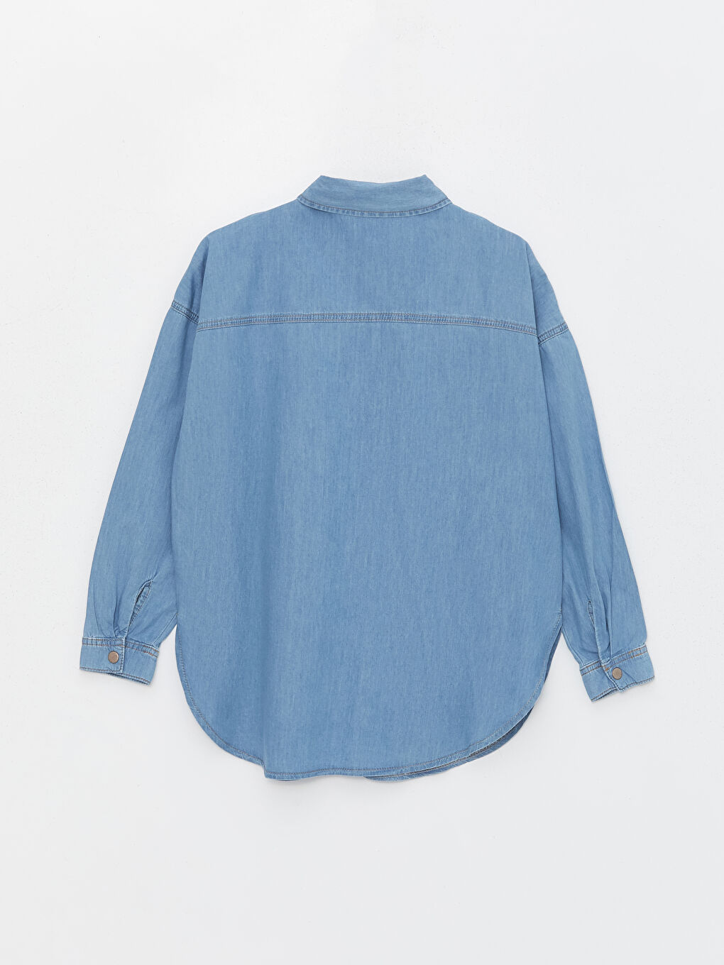 Straight Long Sleeve Oversize Women's Jean Shirt -S4AH32Z8-507