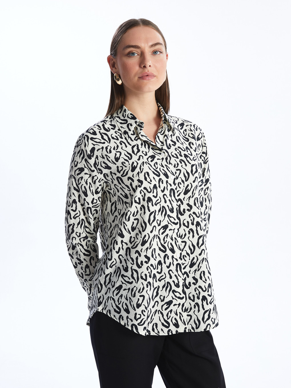LCWAIKIKI Classic Patterned Long Sleeve Women's Shirt - S4AH34Z8