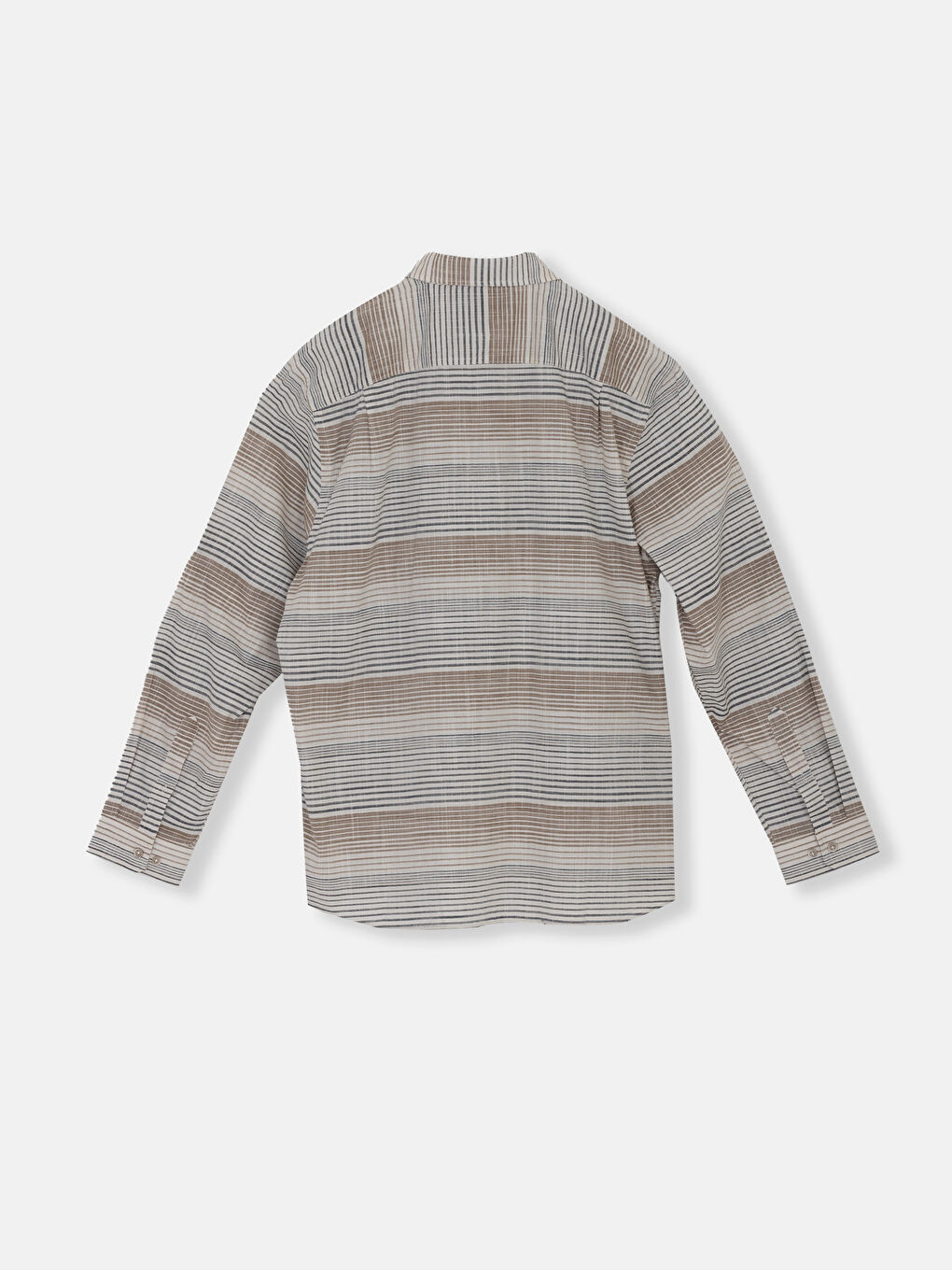 قميص رجالي كم طويل مخطط بقصة عادية-1